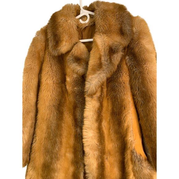 Vintage 80s Womens Faux Fur Mid-Length Coat Size 8 RO10553 - Picture 11 of 11
